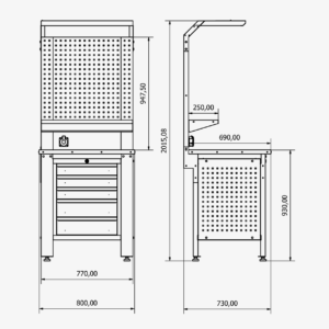 Ab Agencement Rayonnage A Guilly Pres D Orleans BT361511 Calisma Masasi H2080xW800xD730 300x300 1